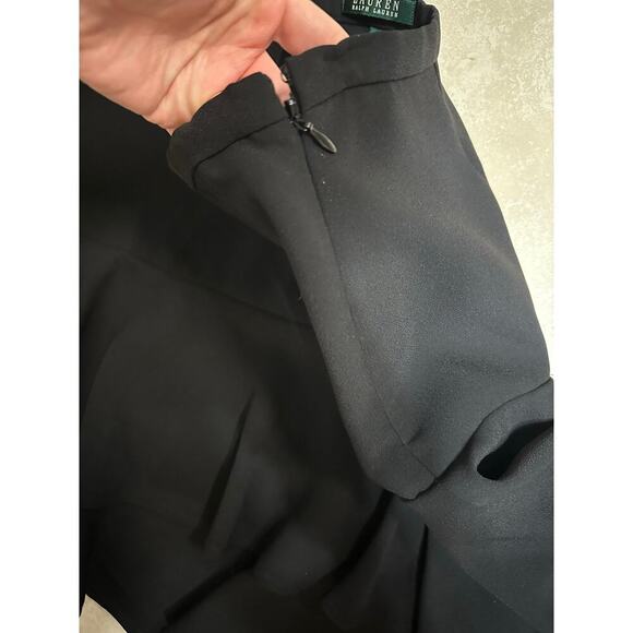 Ralph Lauren Neutral Black Tiered Skirt Women 8 Minimalist Preppy Whimsigoth - Picture 6 of 9